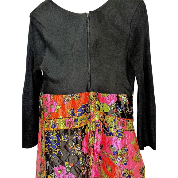 Vintage Boho Quilted Long Sleeve Maxi Dress ILGWU - Picture 12 of 16